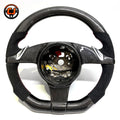 Porsche Performance Steering Wheel with Gloss Carbon Fiber Frame Alcantara Hand Grips and Aluminum Paddle Shifters for Cayman 987 981 2005 2016 Boxster 987 981 2005 2016 CJ Mod Garage