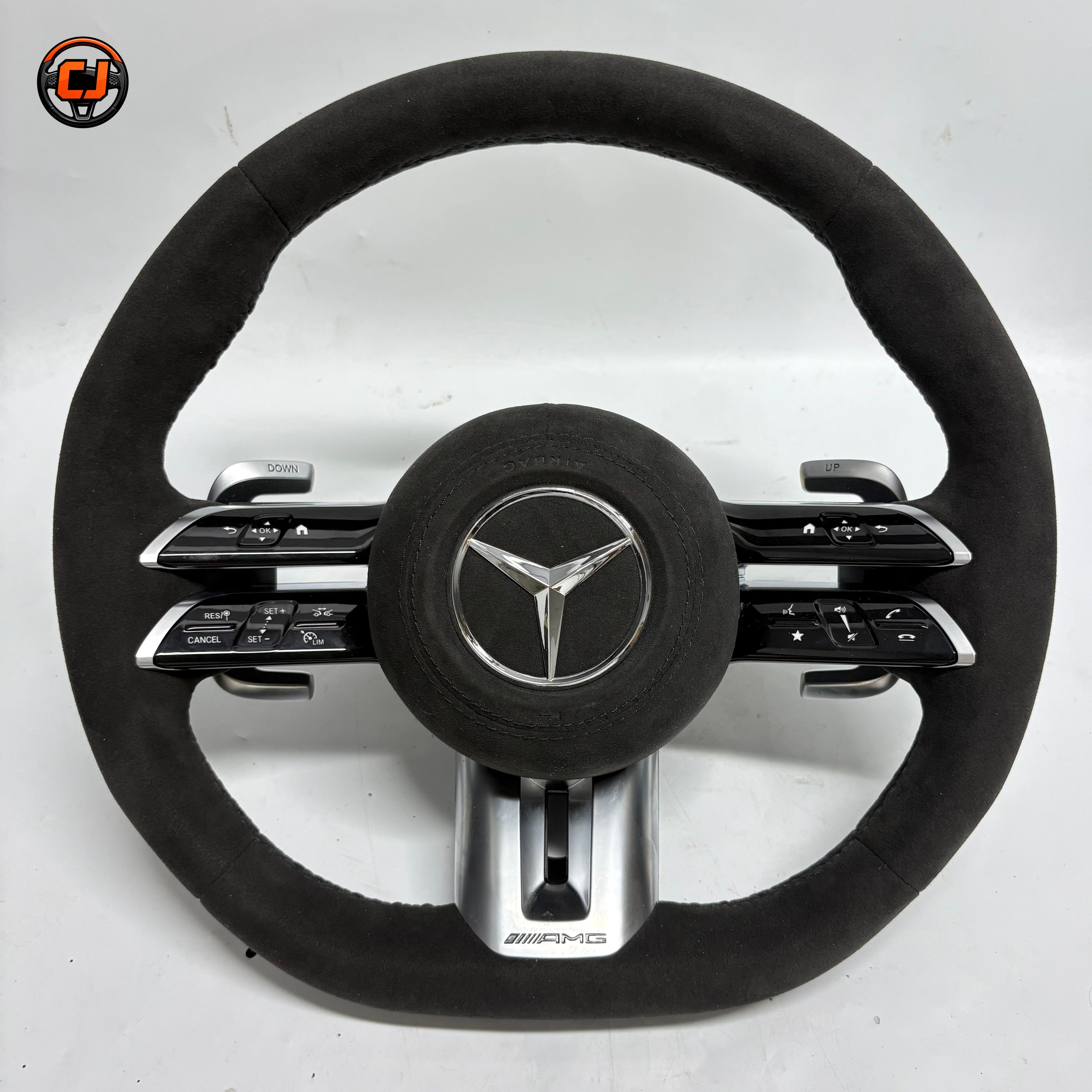 Mercedes AMG W177 W205 W213 2015-2025 Alcantara Dragonfly steering wheel with buttons by CJ Mod Garage