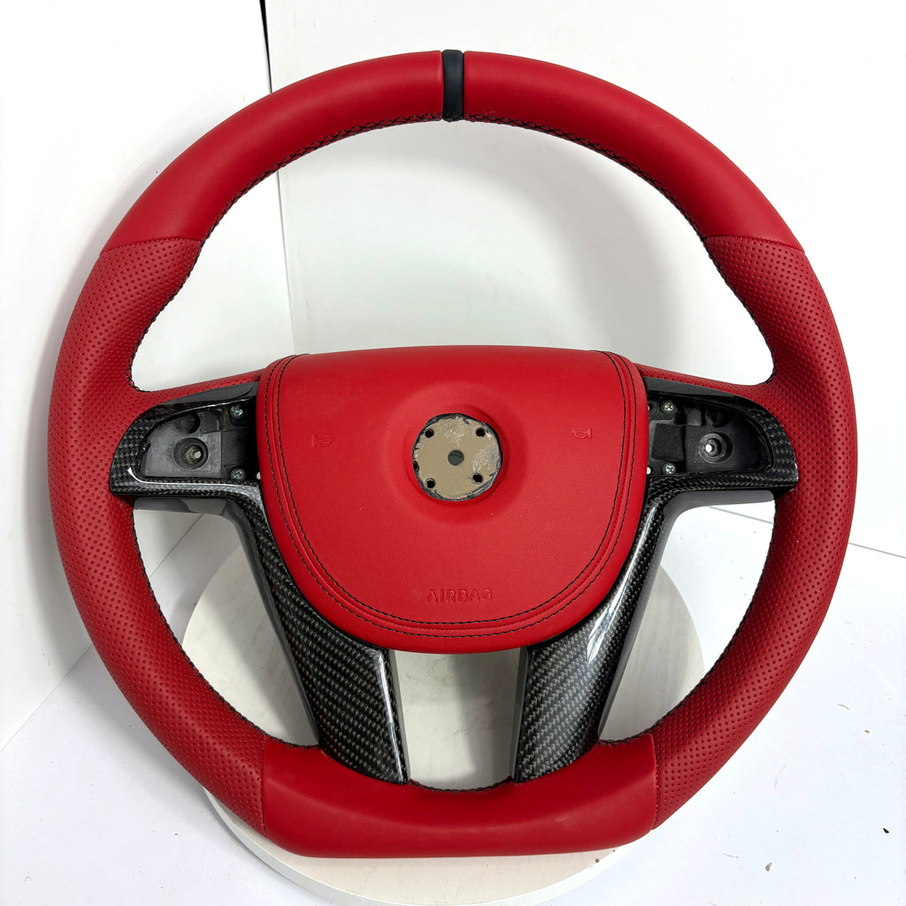 FOR Holden VE/Pontiac G8 Steering Wheel - Red Full Leather & Black Carbon Fiber - CJ Mod Garage