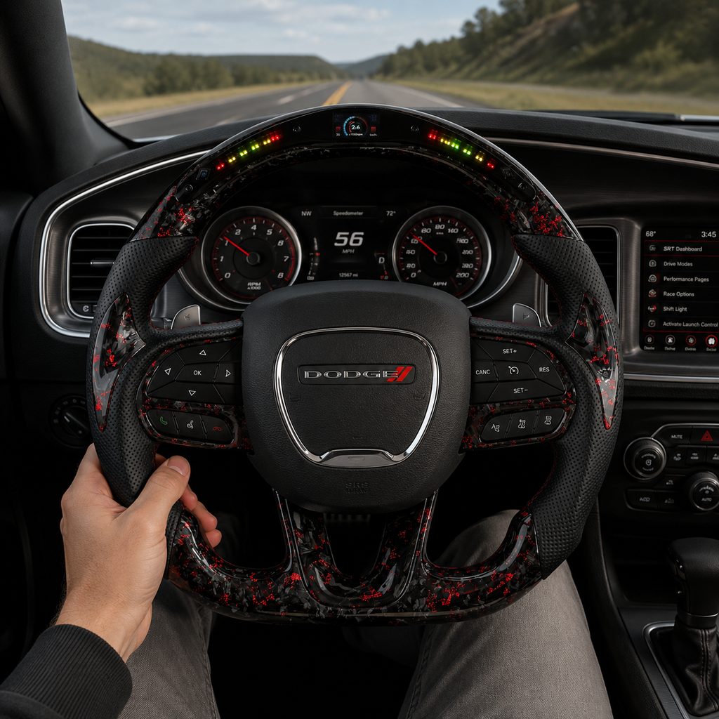 For Dodge Charger Challenger Hellcat Charger Durango SRT RT GT 2015-2023 Carbon Fiber Steering Wheel - CJ Mod Garage 42