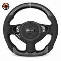Nissan Sylphy Classic Sentra custom steering wheel crafted from carbon fiber and Alcantara with white top marker by CJ Mod Garage