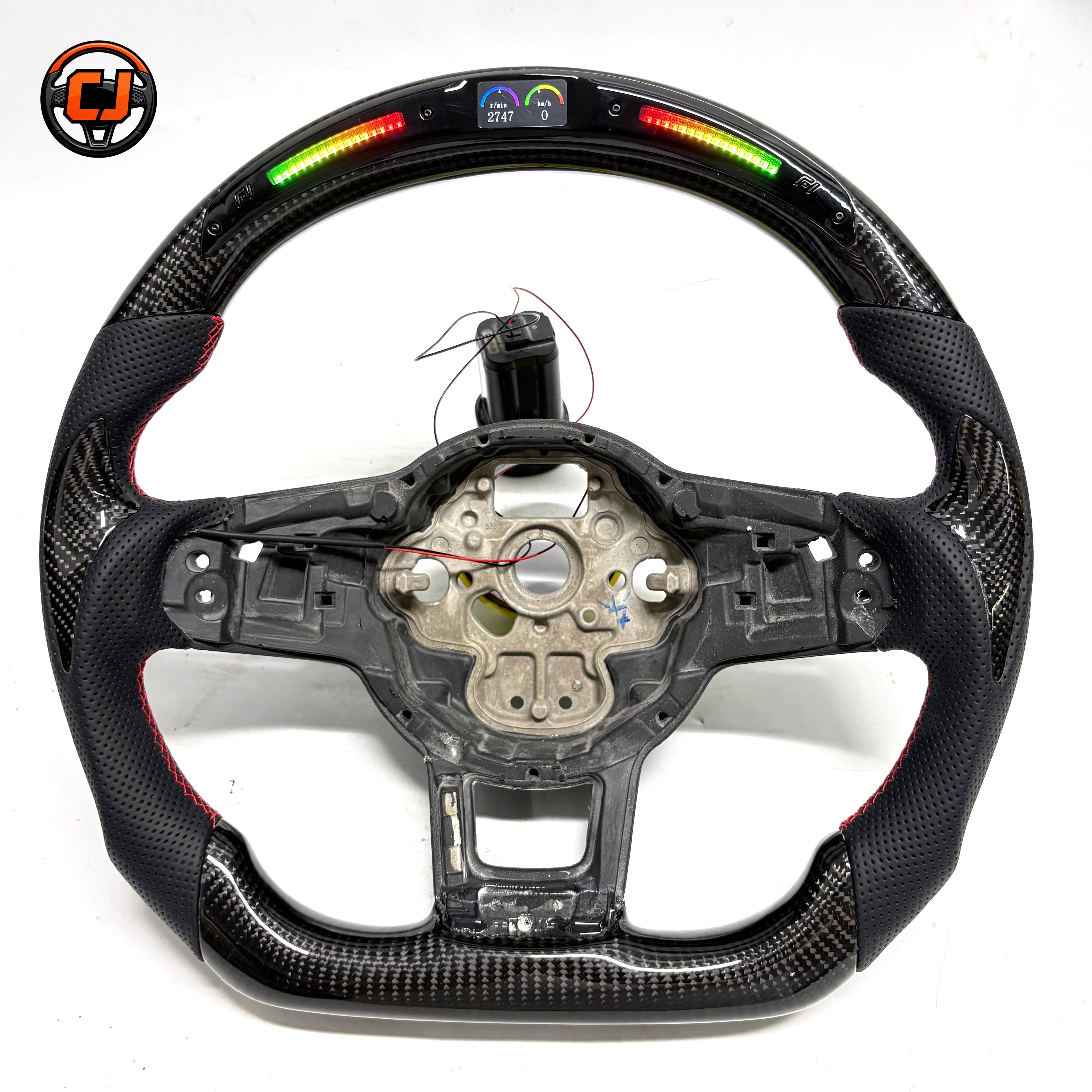 Volkswagen Golf GTI MK7 and MK7 5 2013 to 2020 rear shell LED wheel with red stitching CJ Mod Garage