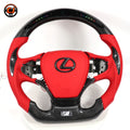 Handmade Lexus ES F Sport Steering Wheel With Real Carbon Fiber Red Perforated Leather Integrated Shift Indicator And Matching Airbag Cover For Lexus ES250 2013 2018 ES300h 2013 2018 ES350 2013 2018 CJ Mod Garage