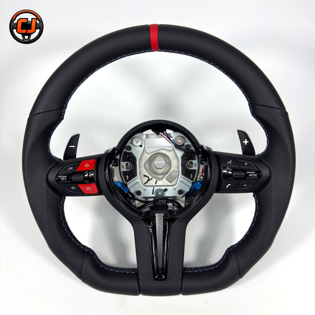 For BMW F10 F11 F15 F18 F20 F23 F25 F30 F32 F35 F40 F80 E84 E87 E90 E92 E93 2005-2019 Nappa Leather/Alcantara Steering Wheel - CJ Mod Garage 9