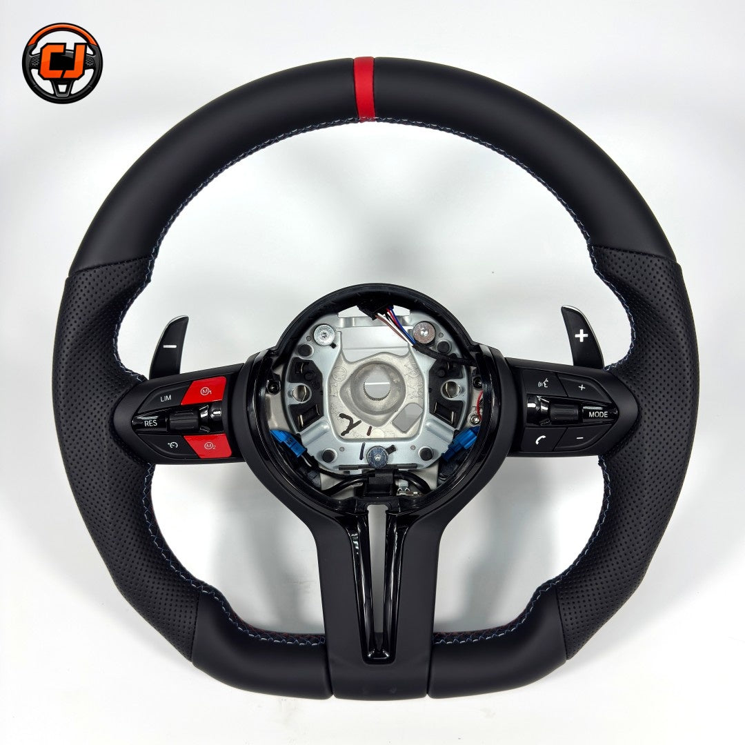 For BMW F10 F11 F15 F18 F20 F23 F25 F30 F32 F35 F40 F80 E84 E87 E90 E92 E93 2005-2019 Nappa Leather/Alcantara Steering Wheel - CJ Mod Garage 9