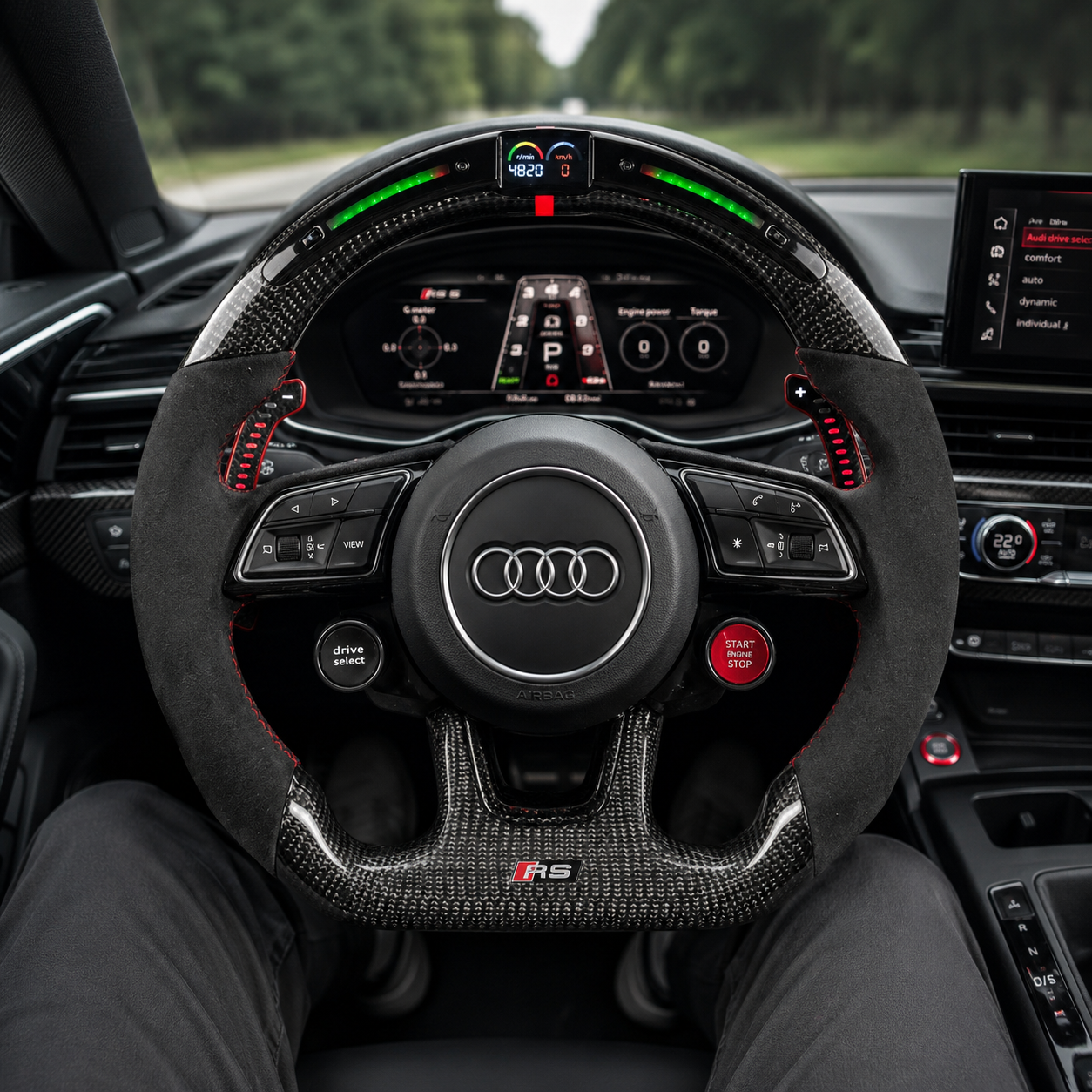Carbon Fiber Audi Steering Wheel for A1 A3 A4 A5 A6 A7 C6 C7 S3 S4 S5 S7 Q3 Q5 Q7 SQ5 RS RS3 RS5 RS6 B8 B9 8P 8V R8 TT -CJ Mod Garage 53