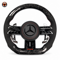 Mercedes W117 CLA C117 X117 2013-2019 forged carbon AMG steering wheel front view by CJ Mod Garage