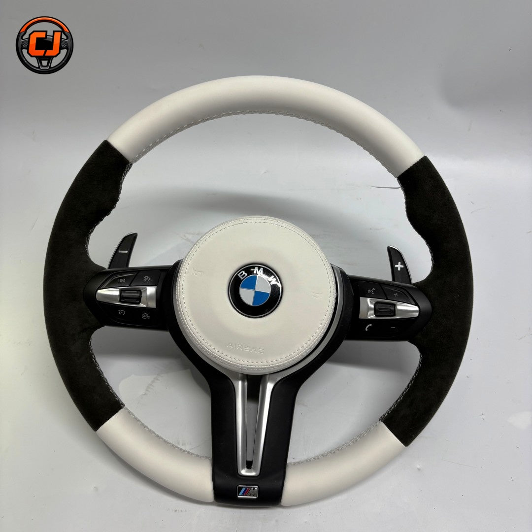 For BMW F10 F11 F15 F18 F20 F23 F25 F30 F32 F35 F40 F80 E84 E87 E90 E92 E93 2005-2019 Nappa Leather/Alcantara Steering Wheel - CJ Mod Garage 13