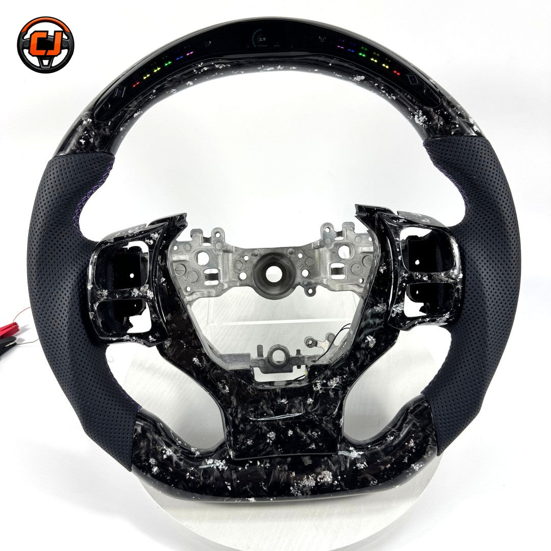 Handcrafted Lexus Performance Steering Wheel With Black Forged Carbon Pattern Premium Perforated Leather Grips LED Racing Display And Sport Contour For Lexus IS 2014 2020 RC 2015 2020 GS 2013 2020 NX 2015 2021 CT 2014 2022 CJ Mod Garage