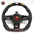 Volkswagen Golf GTI Mk7 2013 to 2020 red forged carbon wheel with LED screen and round airbag cover CJ Mod Garage