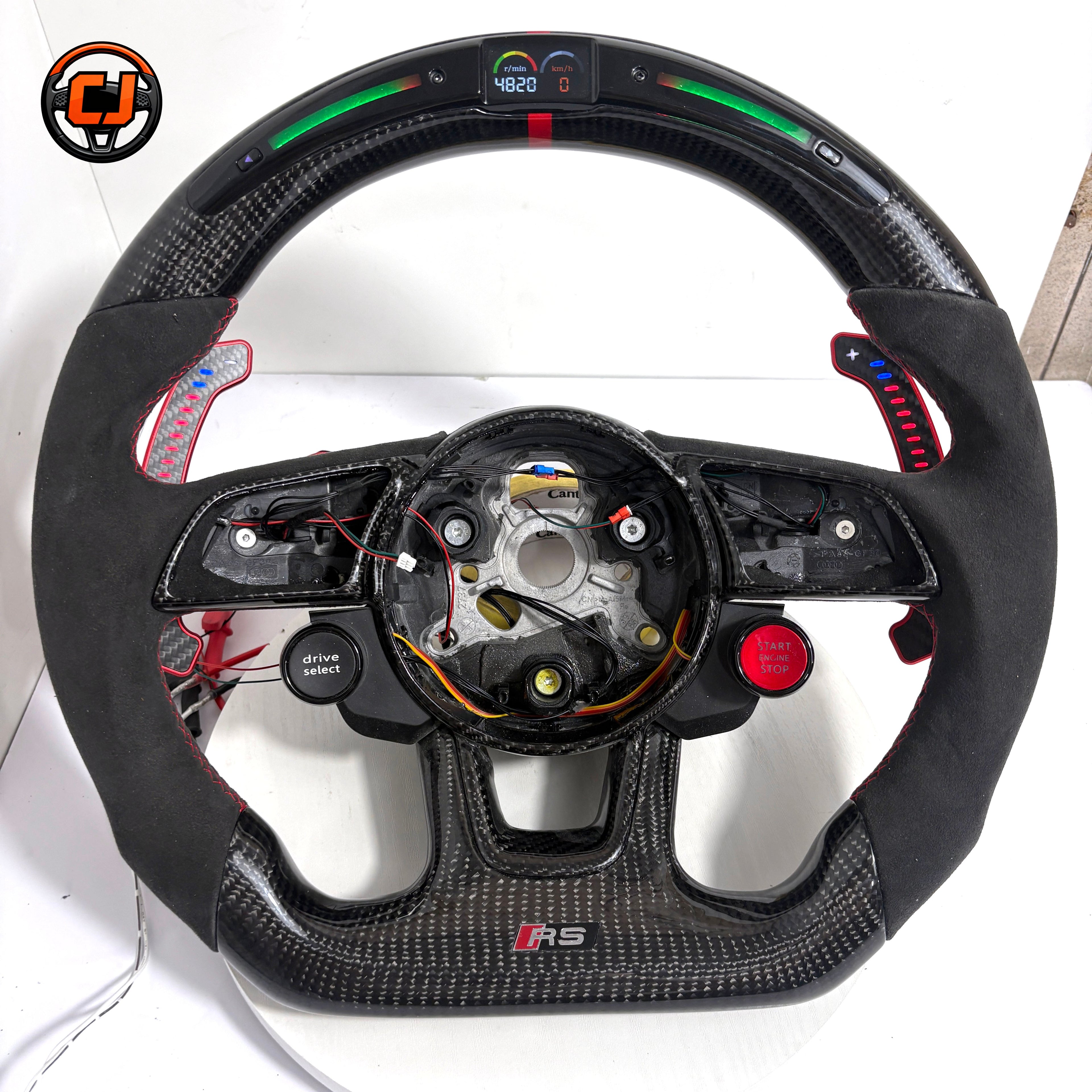 Carbon Fiber Audi Steering Wheel for A1 A3 A4 A5 A6 A7 C6 C7 S3 S4 S5 S7 Q3 Q5 Q7 SQ5 RS RS3 RS5 RS6 B8 B9 8P 8V R8 TT -CJ Mod Garage 101