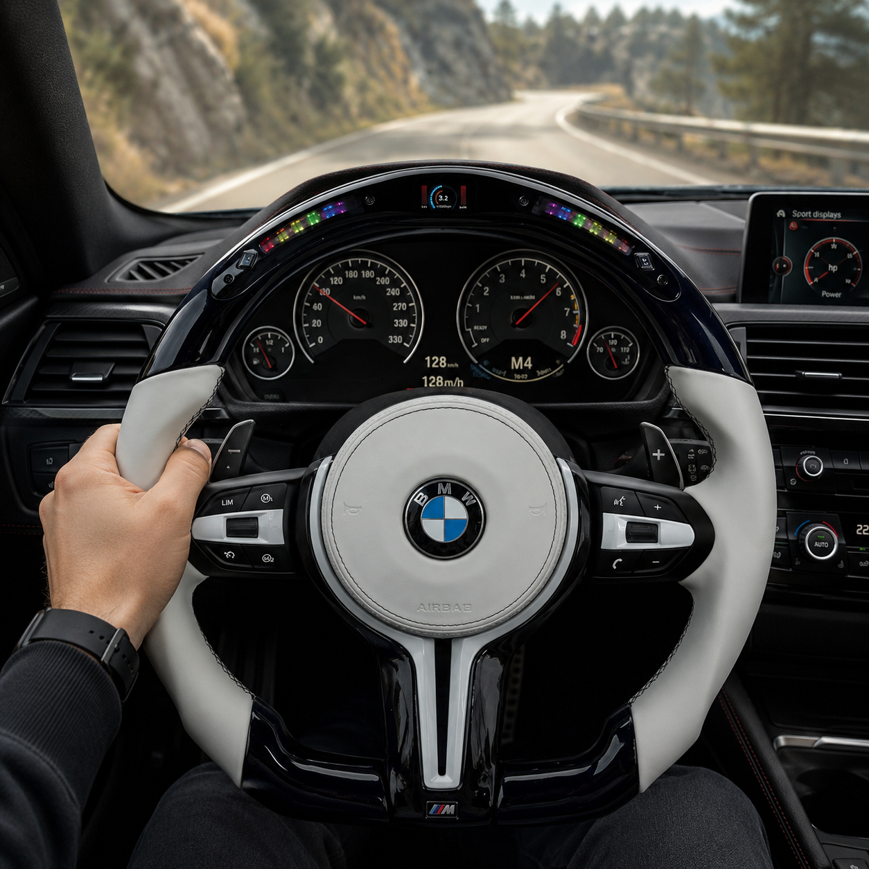 Piano Black Steering Wheel for BMW F10 F11 F15 F18 F20 F23 F25 F30 F32 F35 F40 F80 E84 E87 E90 E92 E93 (2005-2019) - CJ Mod Garage 3