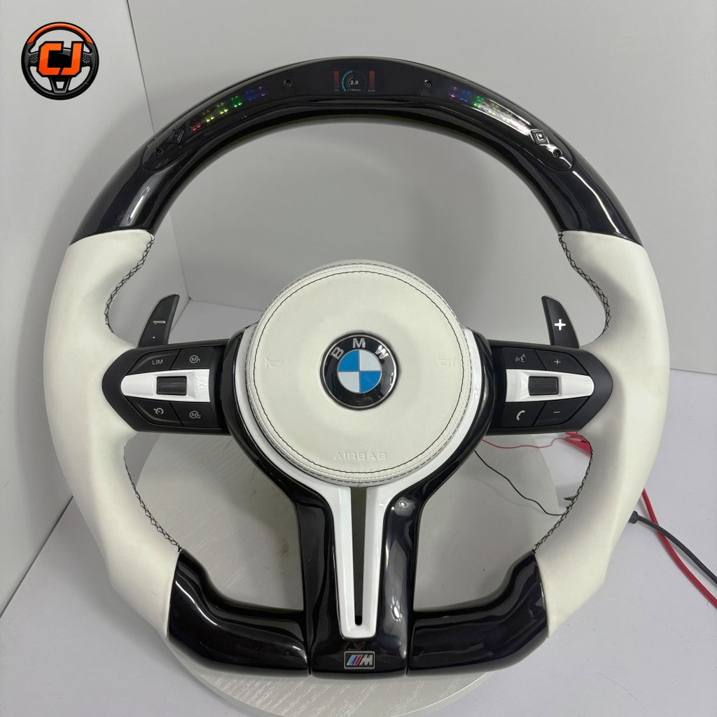 Piano Black Steering Wheel for BMW F10 F11 F15 F18 F20 F23 F25 F30 F32 F35 F40 F80 E84 E87 E90 E92 E93 (2005-2019) - CJ Mod Garage 1