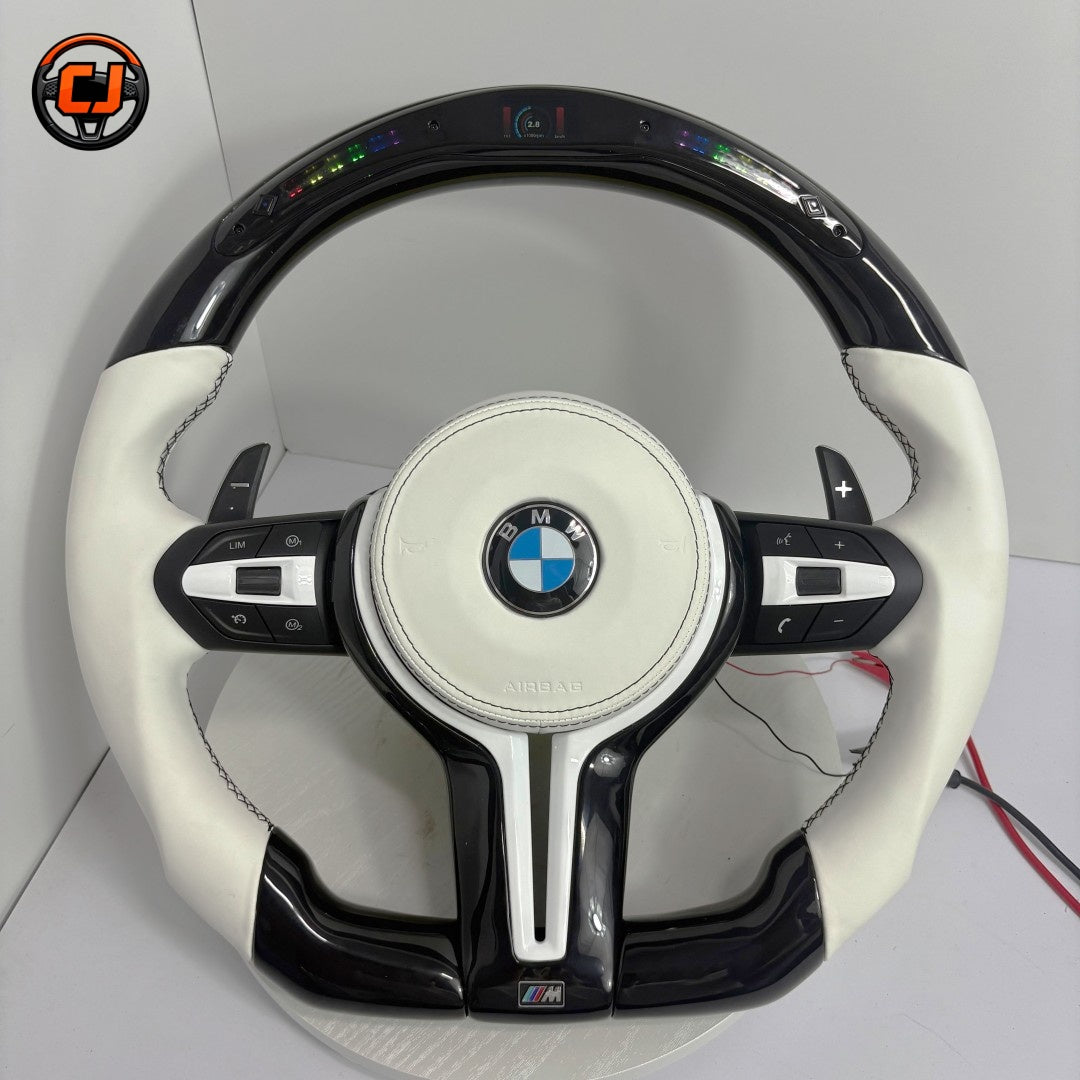 Piano Black Steering Wheel for BMW F10 F11 F15 F18 F20 F23 F25 F30 F32 F35 F40 F80 E84 E87 E90 E92 E93 (2005-2019) - CJ Mod Garage 1