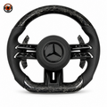 Mercedes W117 CLA 2013-2019 forged carbon AMG steering wheel with suede side grips by CJ Mod Garage