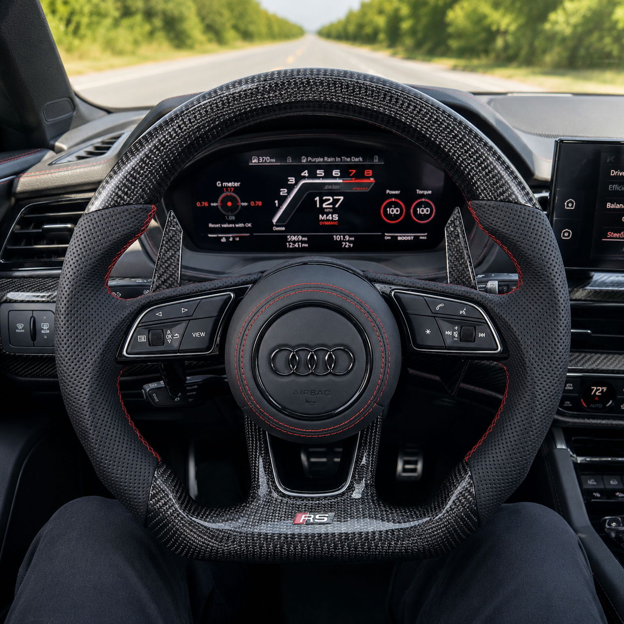 Carbon Fiber Audi Steering Wheel for A1 A3 A4 A5 A6 A7 C6 C7 S3 S4 S5 S7 Q3 Q5 Q7 SQ5 RS RS3 RS5 RS6 B8 B9 8P 8V R8 TT -CJ Mod Garage 60
