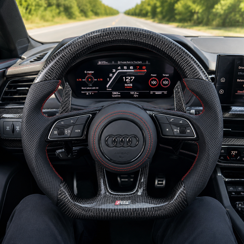 Carbon Fiber Audi Steering Wheel for A1 A3 A4 A5 A6 A7 C6 C7 S3 S4 S5 S7 Q3 Q5 Q7 SQ5 RS RS3 RS5 RS6 B8 B9 8P 8V R8 TT -CJ Mod Garage 60
