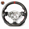 Custom Nissan Sylphy carbon fiber steering wheel with sport grip contours red 12 oclock stripe perforated leather and OEM style fitment by CJ Mod Garage