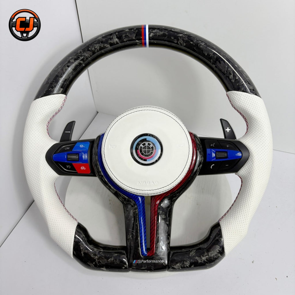 Forged Carbon Fiber Steering Wheel for BMW F10 F11 F15 F18 F20 F23 F25 F30 F32 F35 F40 F80 E84 E87 E90 E92 E93 2005~2019-CJ Mod Garage 1