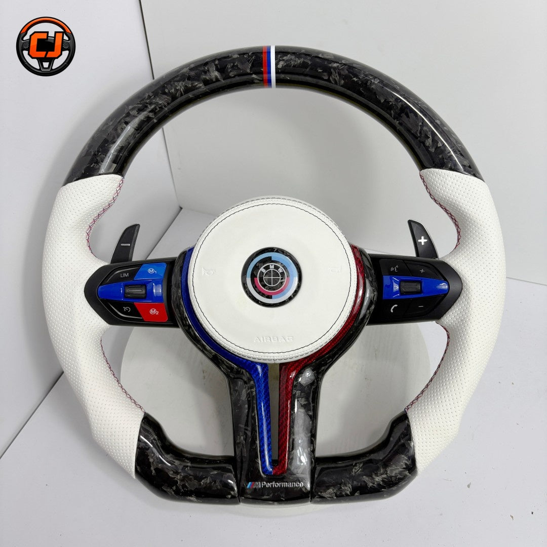 Forged Carbon Fiber Steering Wheel for BMW F10 F11 F15 F18 F20 F23 F25 F30 F32 F35 F40 F80 E84 E87 E90 E92 E93 2005~2019-CJ Mod Garage 1