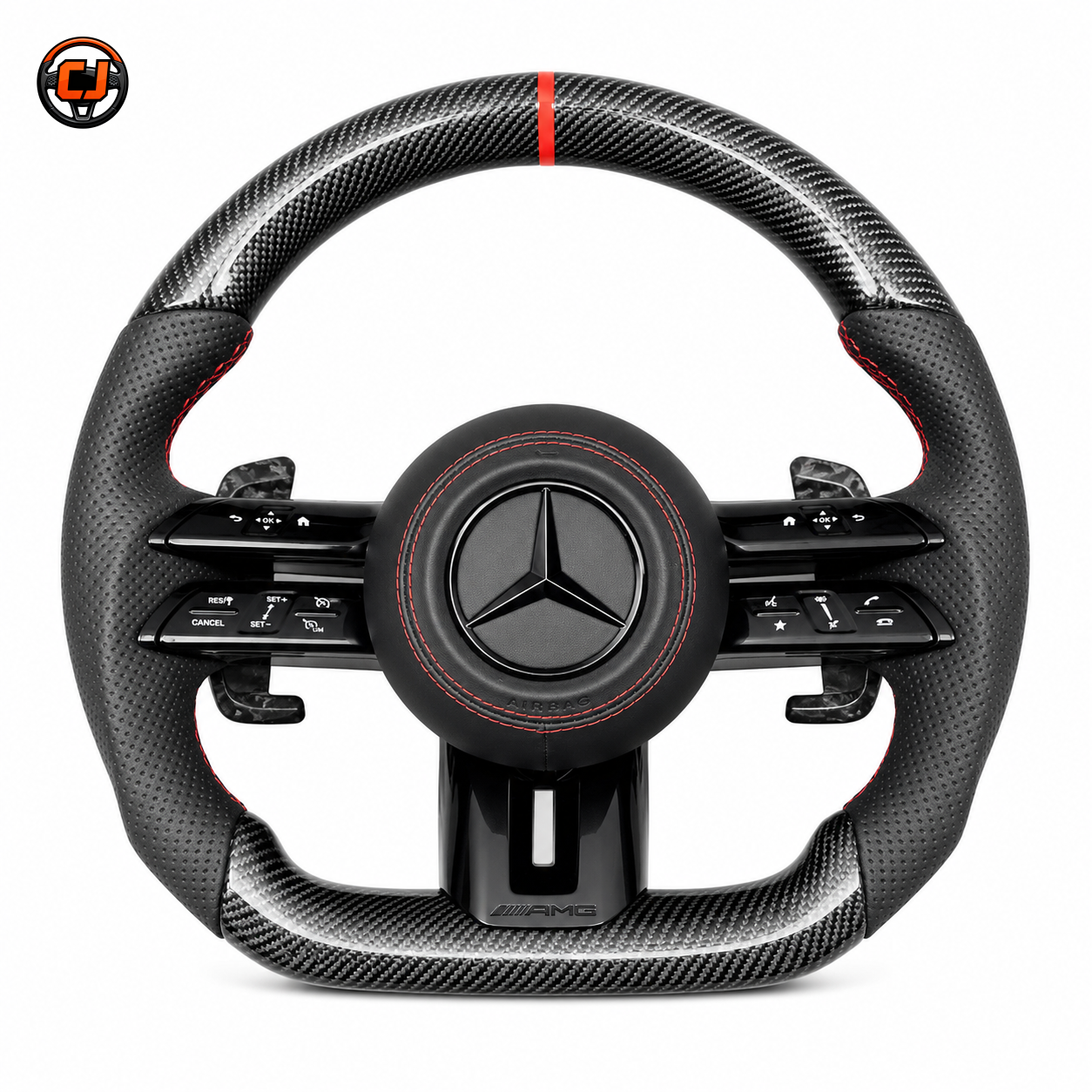 Mercedes W176 A45 AMG 2013-2018 carbon fiber Dragonfly steering wheel front display by CJ Mod Garage