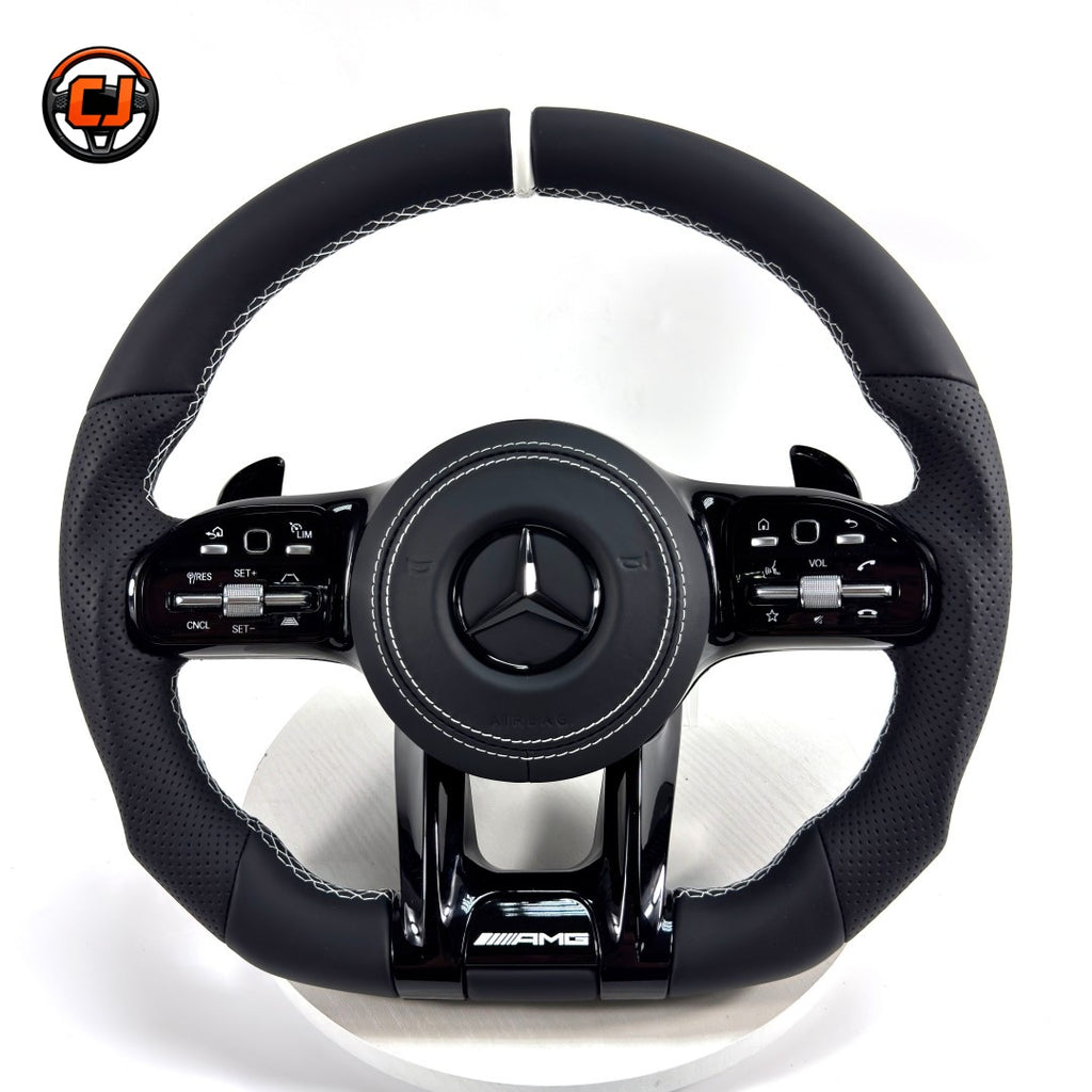Mercedes AMG plug and play steering wheel with multifunction buttons paddle shifters for W117 W176 W177 W203 W204 W205 C200 C300 CJ Mod Garage