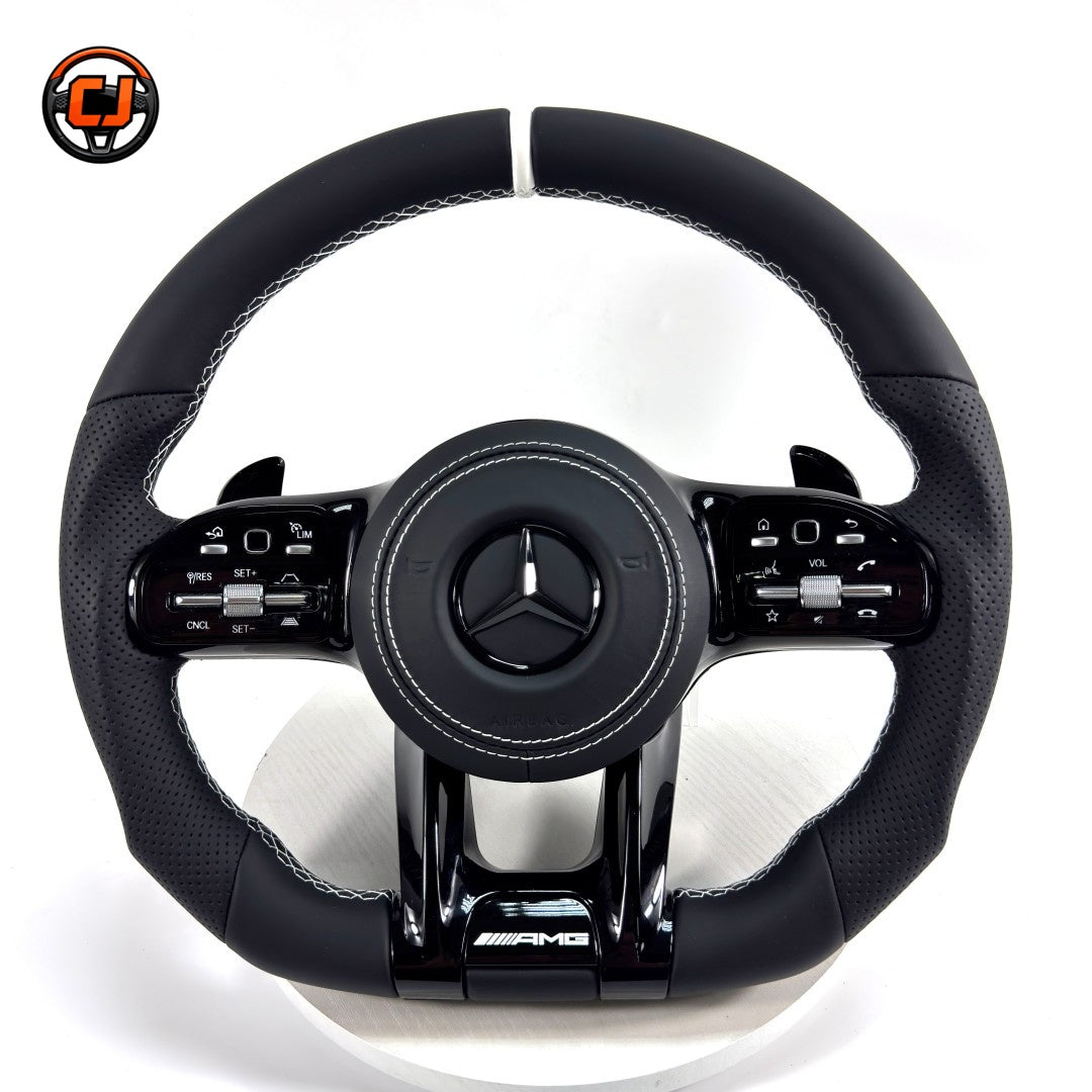 Mercedes AMG plug and play steering wheel with multifunction buttons paddle shifters for W117 W176 W177 W203 W204 W205 C200 C300 CJ Mod Garage