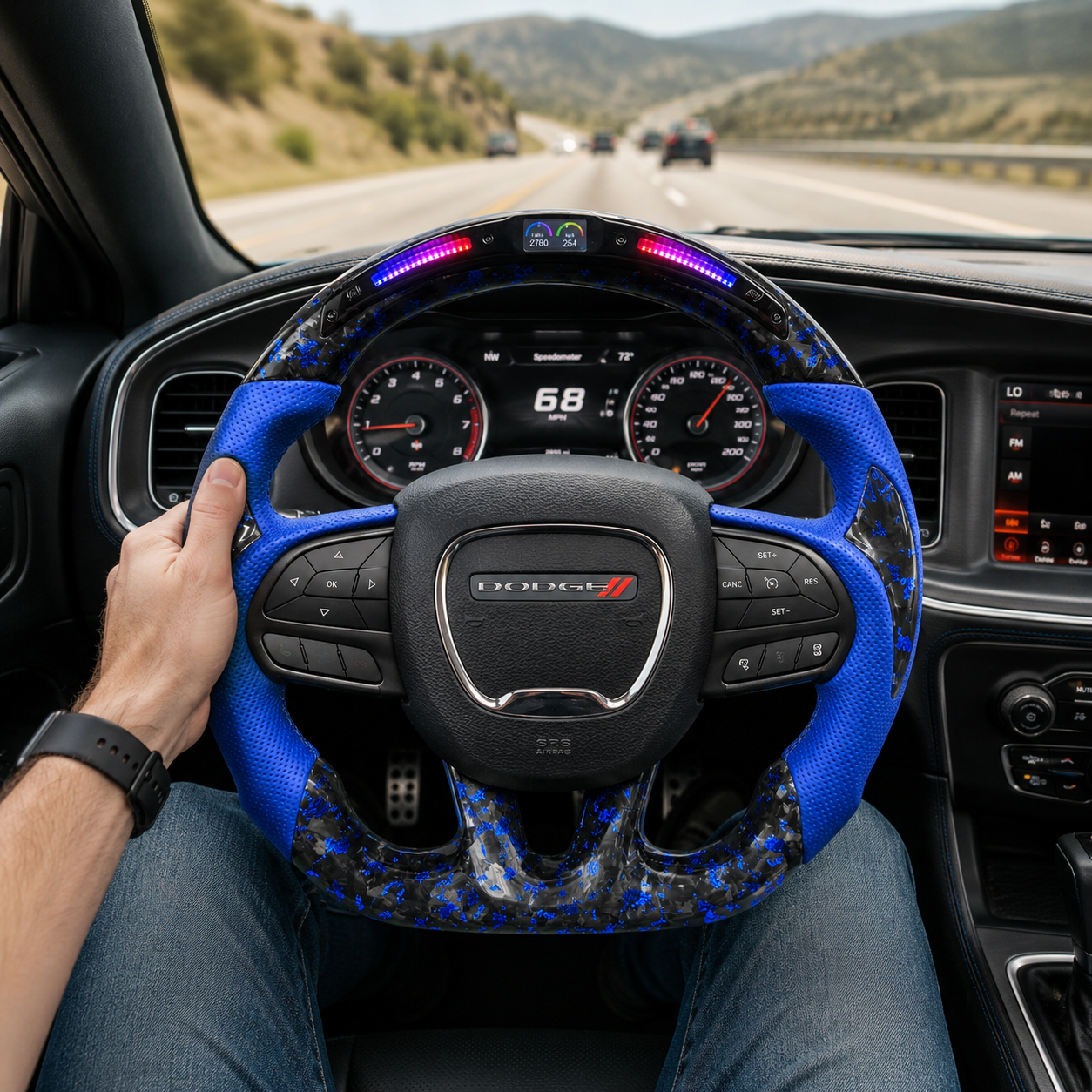 For Dodge Charger Challenger Hellcat Charger Durango SRT RT GT 2015-2023 Carbon Fiber Steering Wheel - CJ Mod Garage 58