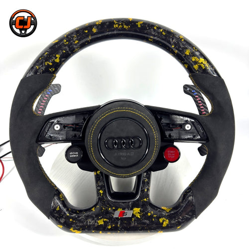 Carbon Fiber Audi Steering Wheel for A1 A3 A4 A5 A6 A7 C6 C7 S3 S4 S5 S7 Q3 Q5 Q7 SQ5 RS RS3 RS5 RS6 B8 B9 8P 8V R8 TT -CJ Mod Garage 88