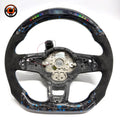 Volkswagen Golf GTI blue flake forged carbon steering wheel shell front studio view with LED CJ Mod Garage