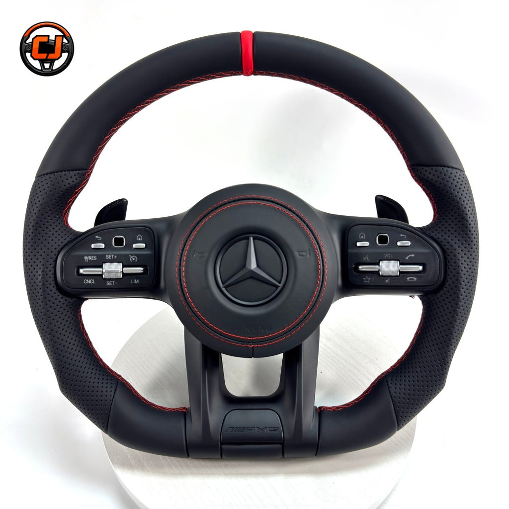 Mercedes AMG plug and play steering wheel with multifunction controls paddle shifters for W117 W176 W177 W203 W204 W205 W211 W212 W213 C43 C63 CJ Mod Garage