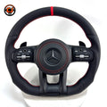 Mercedes AMG plug and play steering wheel with multifunction controls paddle shifters for W117 W176 W177 W203 W204 W205 W211 W212 W213 C43 C63 CJ Mod Garage
