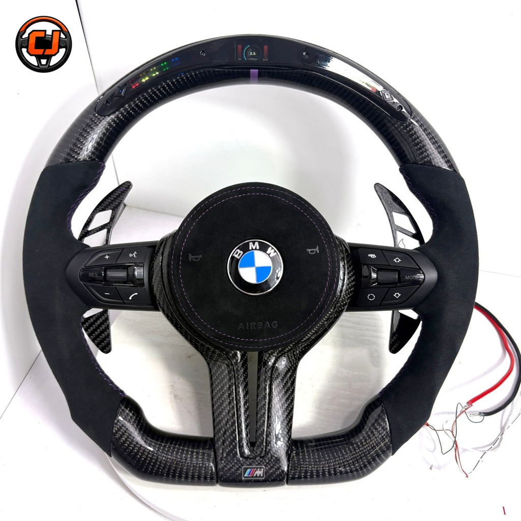 Carbon Fiber Steering Wheel for BMW F10 F11 F15 F18 F20 F23 F25 F30 F32 F35 F40 F80 E84 E87 E90 E92 E93 2005~2019-CJ Mod Garage 5