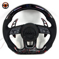 Carbon Fiber Audi Steering Wheel for A1 A3 A4 A5 A6 A7 C6 C7 S3 S4 S5 S7 Q3 Q5 Q7 SQ5 RS RS3 RS5 RS6 B8 B9 8P 8V R8 TT -CJ Mod Garage 86