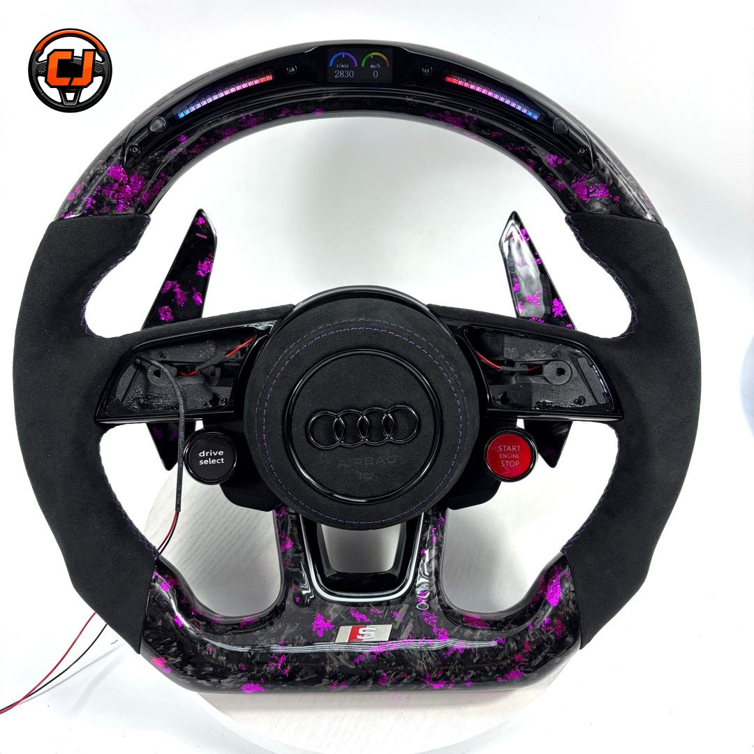 Carbon Fiber Audi Steering Wheel for A1 A3 A4 A5 A6 A7 C6 C7 S3 S4 S5 S7 Q3 Q5 Q7 SQ5 RS RS3 RS5 RS6 B8 B9 8P 8V R8 TT -CJ Mod Garage 87
