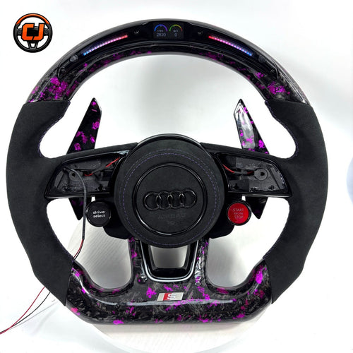 Carbon Fiber Audi Steering Wheel for A1 A3 A4 A5 A6 A7 C6 C7 S3 S4 S5 S7 Q3 Q5 Q7 SQ5 RS RS3 RS5 RS6 B8 B9 8P 8V R8 TT -CJ Mod Garage 87