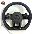 Mercedes AMG premium leather steering wheel with sporty grip design for W117 W176 W177 W203 W204 W205 W211 W212 C200 C300 CJ Mod Garage