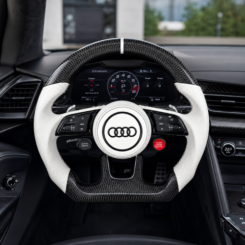 Carbon Fiber Audi Steering Wheel for A1 A3 A4 A5 A6 A7 C6 C7 S3 S4 S5 S7 Q3 Q5 Q7 SQ5 RS RS3 RS5 RS6 B8 B9 8P 8V R8 TT -CJ Mod Garage 77