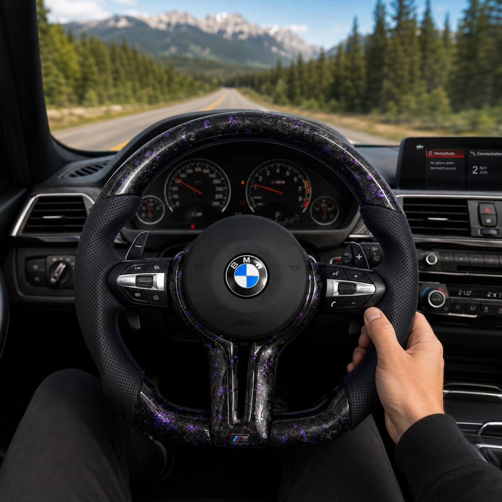 Forged Carbon Fiber Steering Wheel for BMW F10 F11 F15 F18 F20 F23 F25 F30 F32 F35 F40 F80 E84 E87 E90 E92 E93 2005~2019-CJ Mod Garage 14