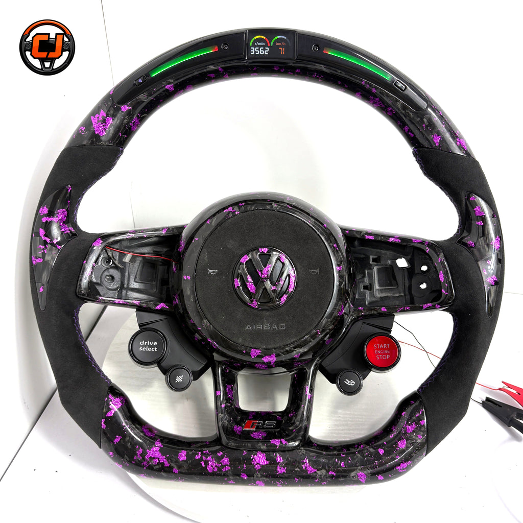 Volkswagen MK7 GTI purple forged carbon wheel with LED display for Golf 6 7 7.5 R R Line CC Polo Passat B8 CJ Mod Garage