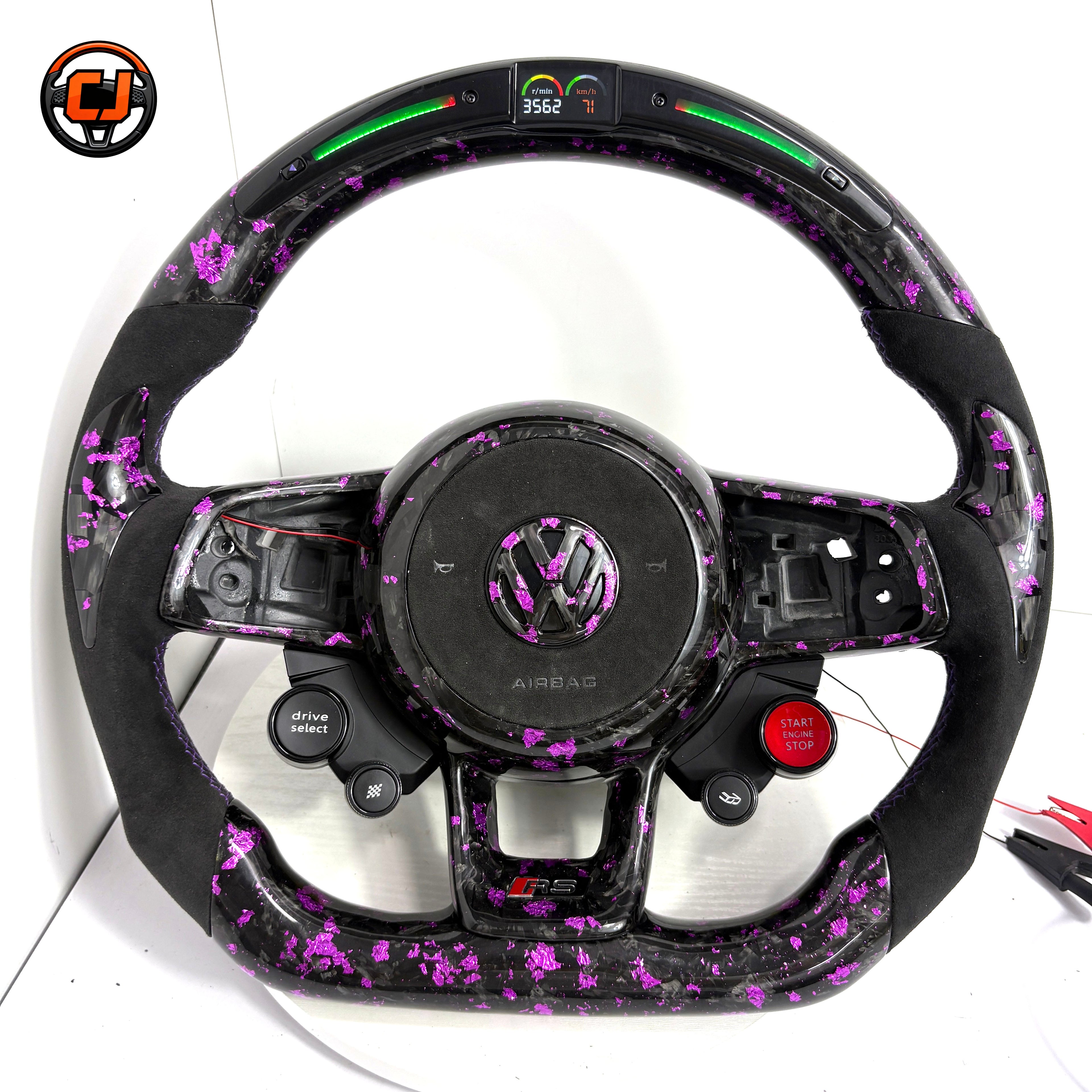 Volkswagen MK7 GTI purple forged carbon wheel with LED display for Golf 6 7 7.5 R R Line CC Polo Passat B8 CJ Mod Garage