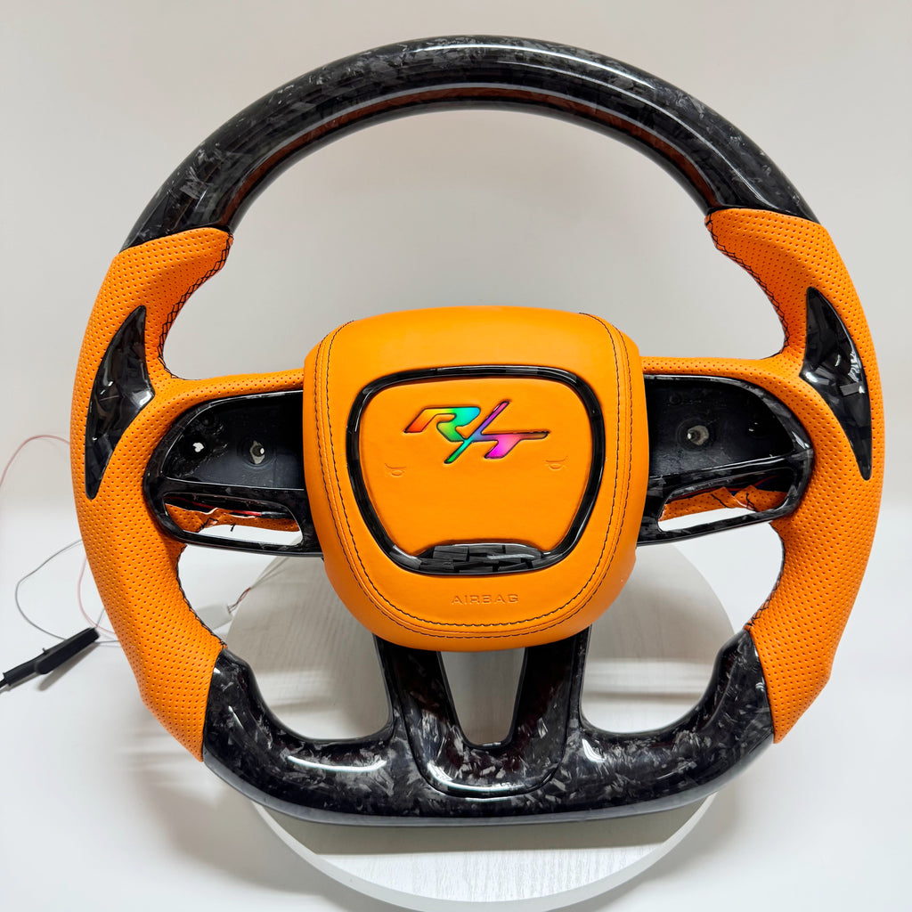 For Dodge Charger Challenger Hellcat Charger Durango SRT RT GT 2015-2023 Carbon Fiber Steering Wheel - CJ Mod Garage 77