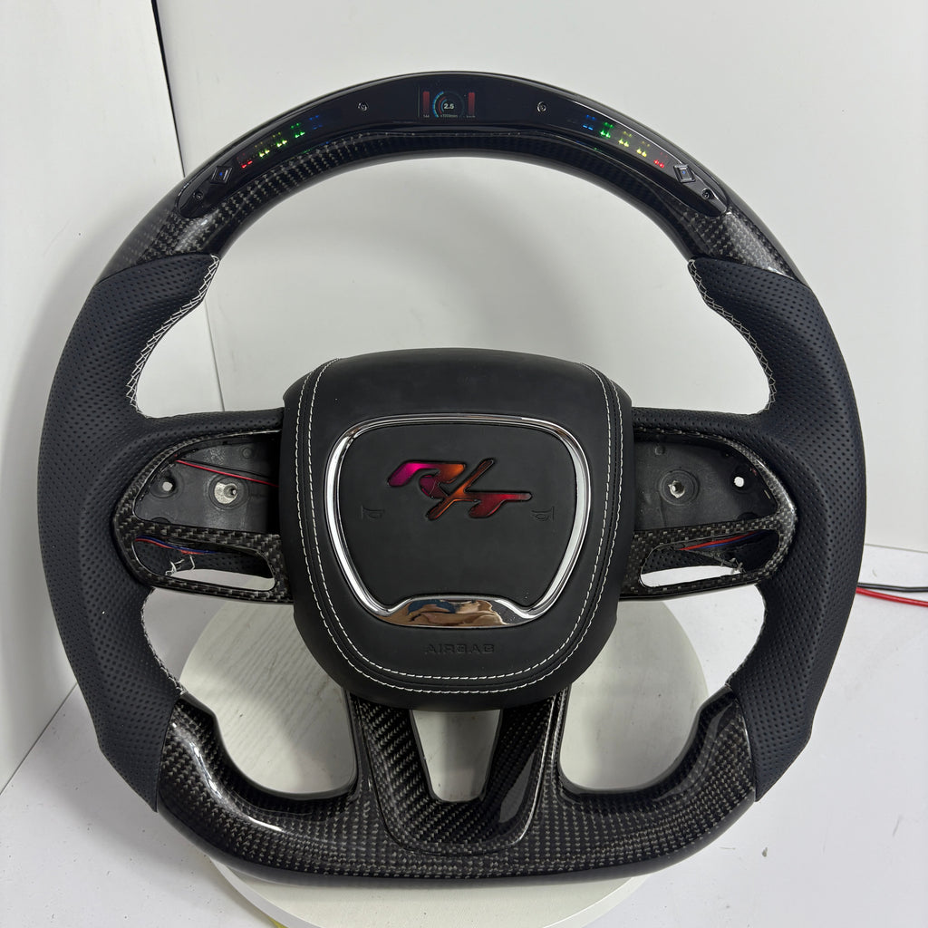 For Dodge Charger, Challenger, Hellcat Charger, Durango SRT, RT GT 2015-2023 Carbon Fiber Steering Wheel - CJ Mod Garage 3
