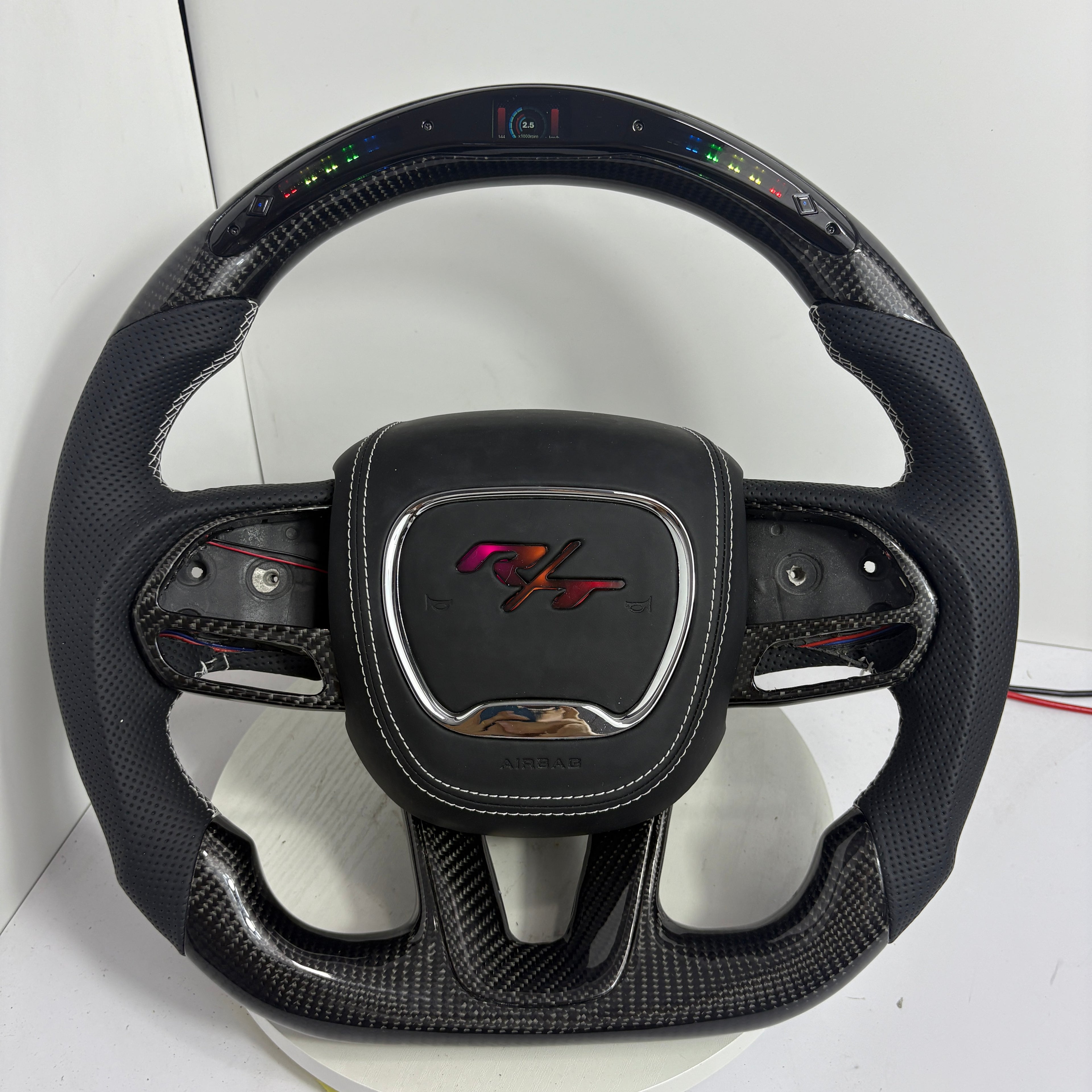 For Dodge Charger, Challenger, Hellcat Charger, Durango SRT, RT GT 2015-2023 Carbon Fiber Steering Wheel - CJ Mod Garage 3