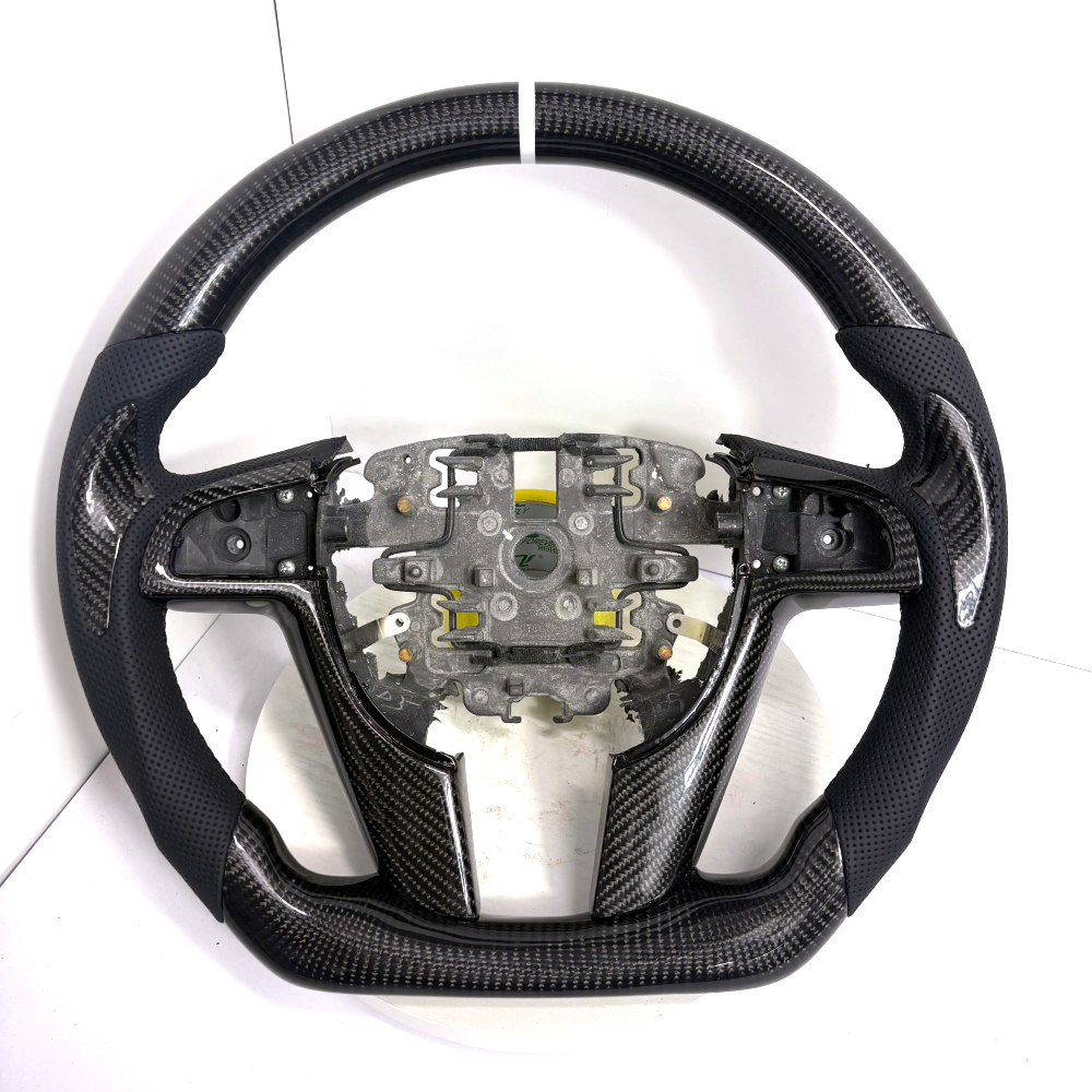 FOR Holden VE/Pontiac G8 Steering Wheel - Black Carbon Fiber & Black Perforated Leather - CJ Mod Garage