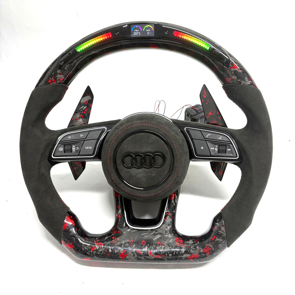 Carbon Fiber Audi Steering Wheel for A1 A3 A4 A5 A6 A7 C6 C7 S3 S4 S5 S7 Q3 Q5 Q7 SQ5 RS RS3 RS5 RS6 B8 B9 8P 8V R8 TT -CJ Mod Garage 1