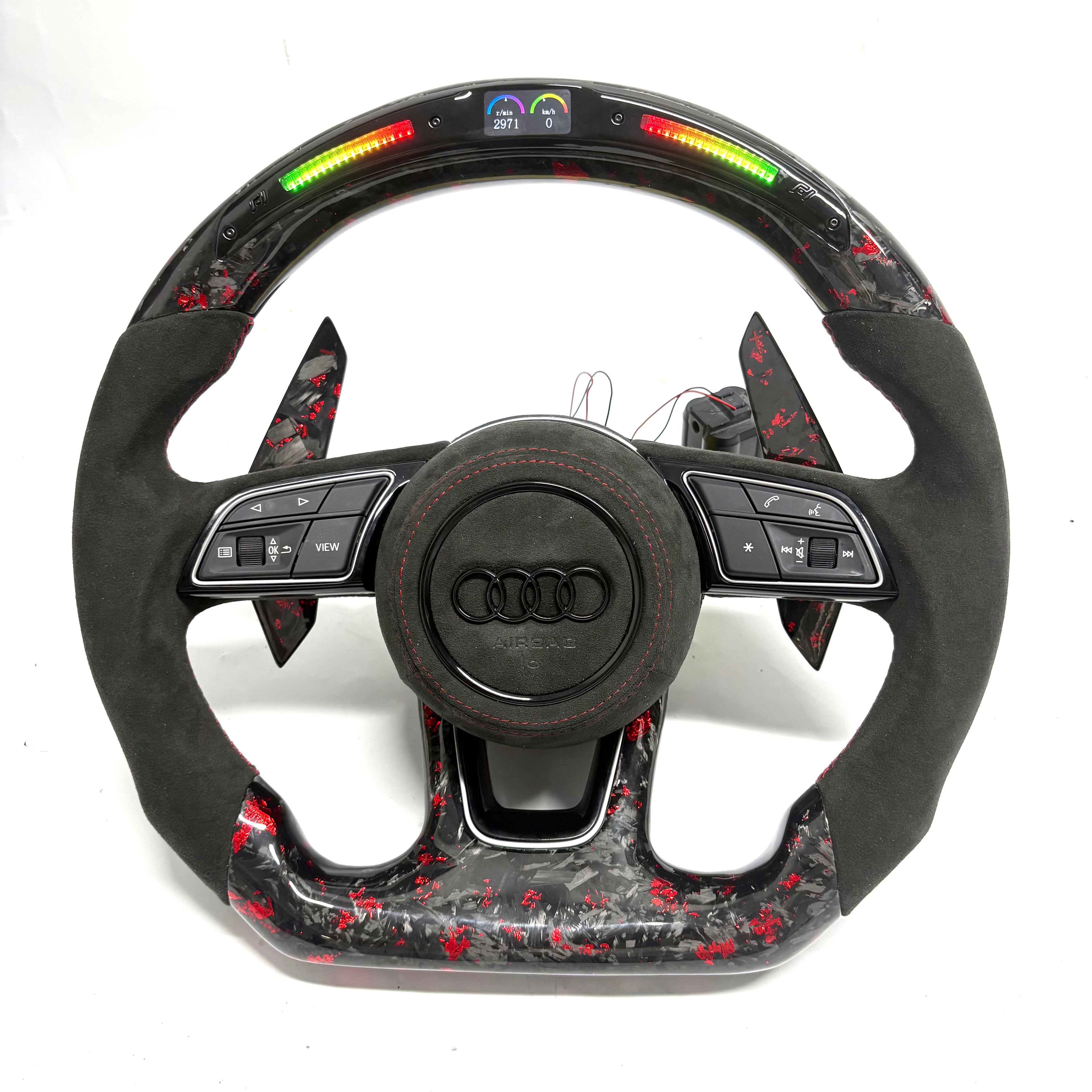 Carbon Fiber Audi Steering Wheel for A1 A3 A4 A5 A6 A7 C6 C7 S3 S4 S5 S7 Q3 Q5 Q7 SQ5 RS RS3 RS5 RS6 B8 B9 8P 8V R8 TT -CJ Mod Garage 1