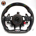 Handcrafted flat bottom steering wheel with integrated start stop button carbon fiber construction and sport styling for Skoda Kodiaq 2017~2024 Kamiq 2019 ~2024 Scala 2019 ~2024 by CJ Mod Garage