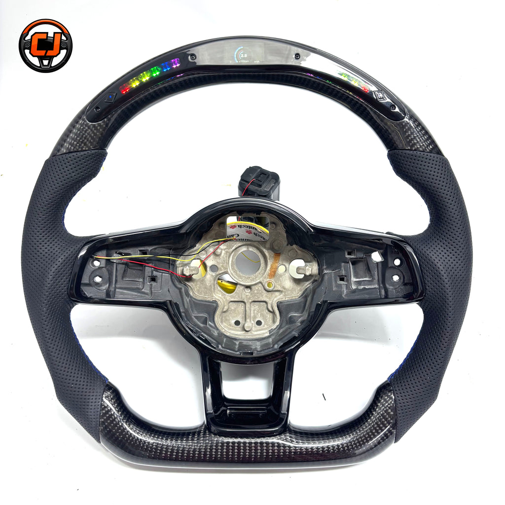VW Golf GTI Mk7 Mk7 5 2013 to 2020 LED carbon fiber steering wheel shell rear view CJ Mod Garage
