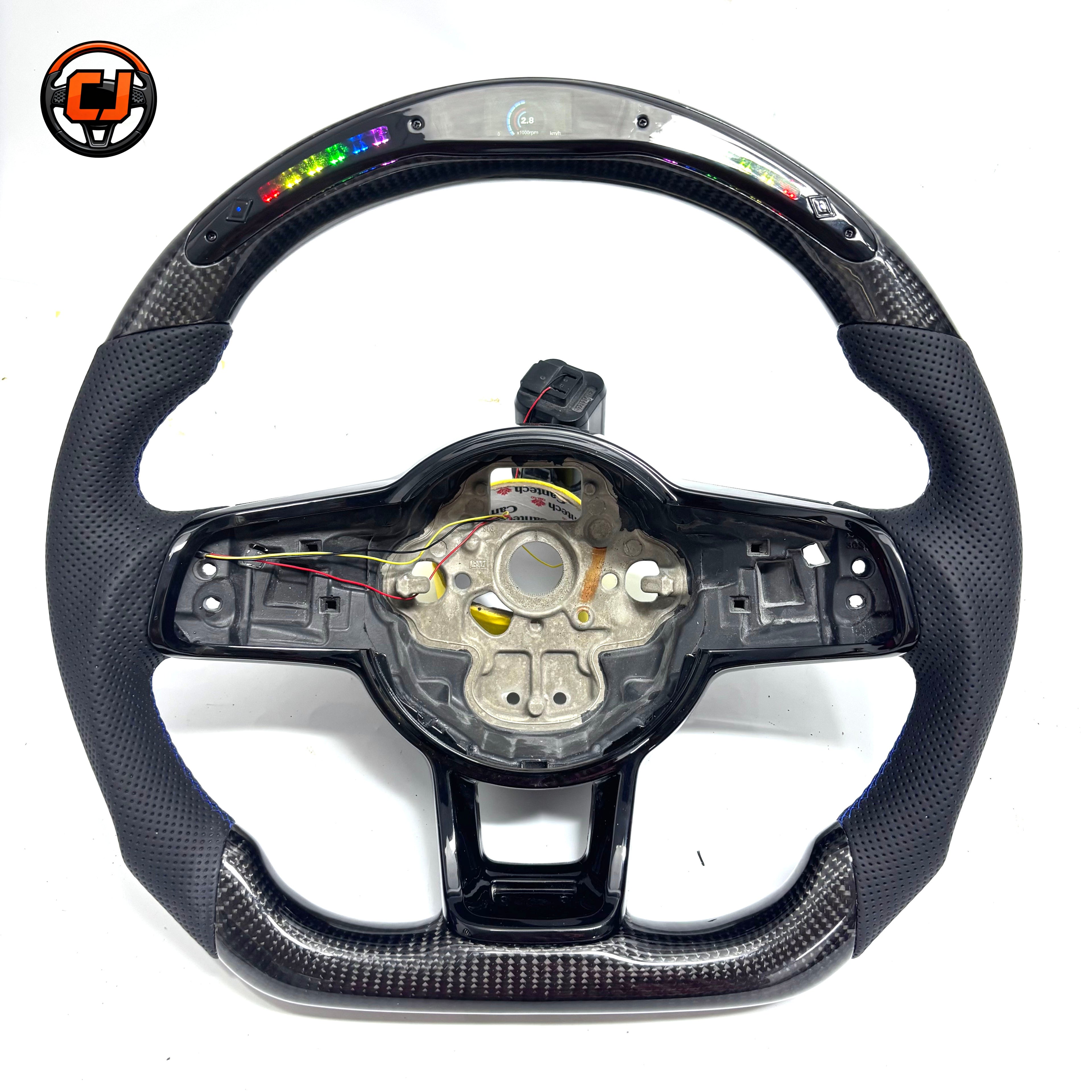 VW Golf GTI Mk7 Mk7 5 2013 to 2020 LED carbon fiber steering wheel shell rear view CJ Mod Garage